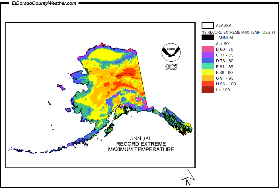 Alaska Annual Record Extreme Maximum Temperature